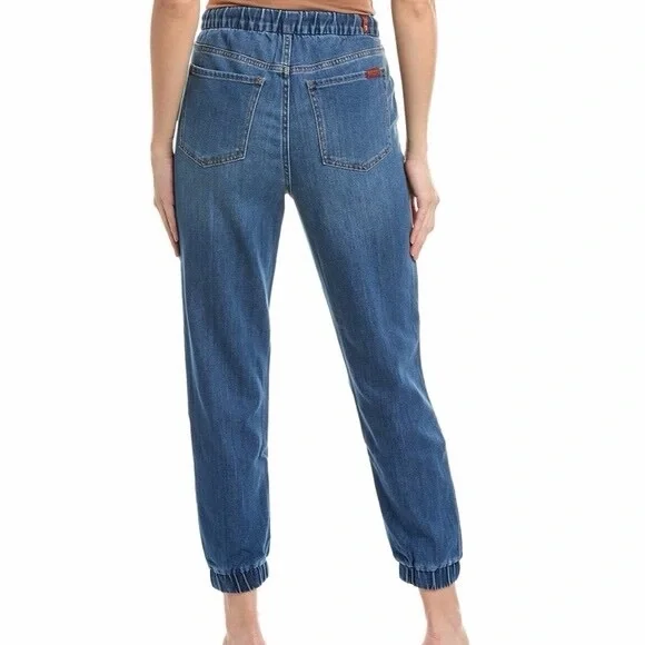 7 For All Mankind High Waist Denim Jogger Size 28 New - Picture 2 of 8
